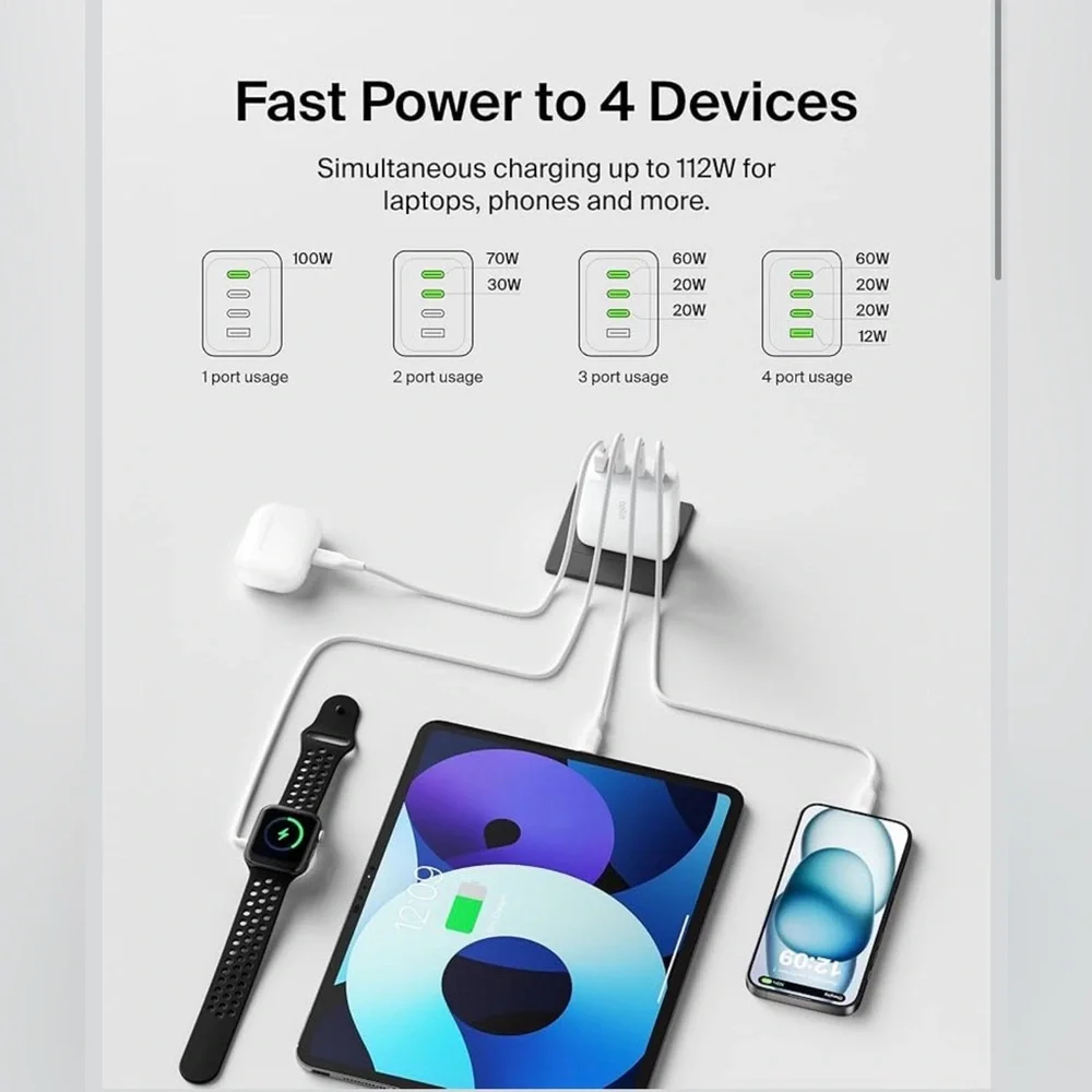Belkin BoostCharge Pro 4-Port Charger Block - NEW